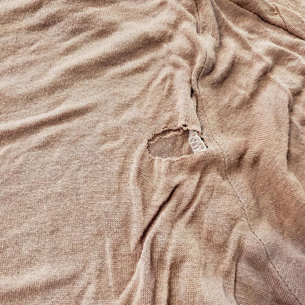 Designer Chocolate Oversized BM Distressed Short Sleeve Size ONE SIZE - 5 Thumbnail