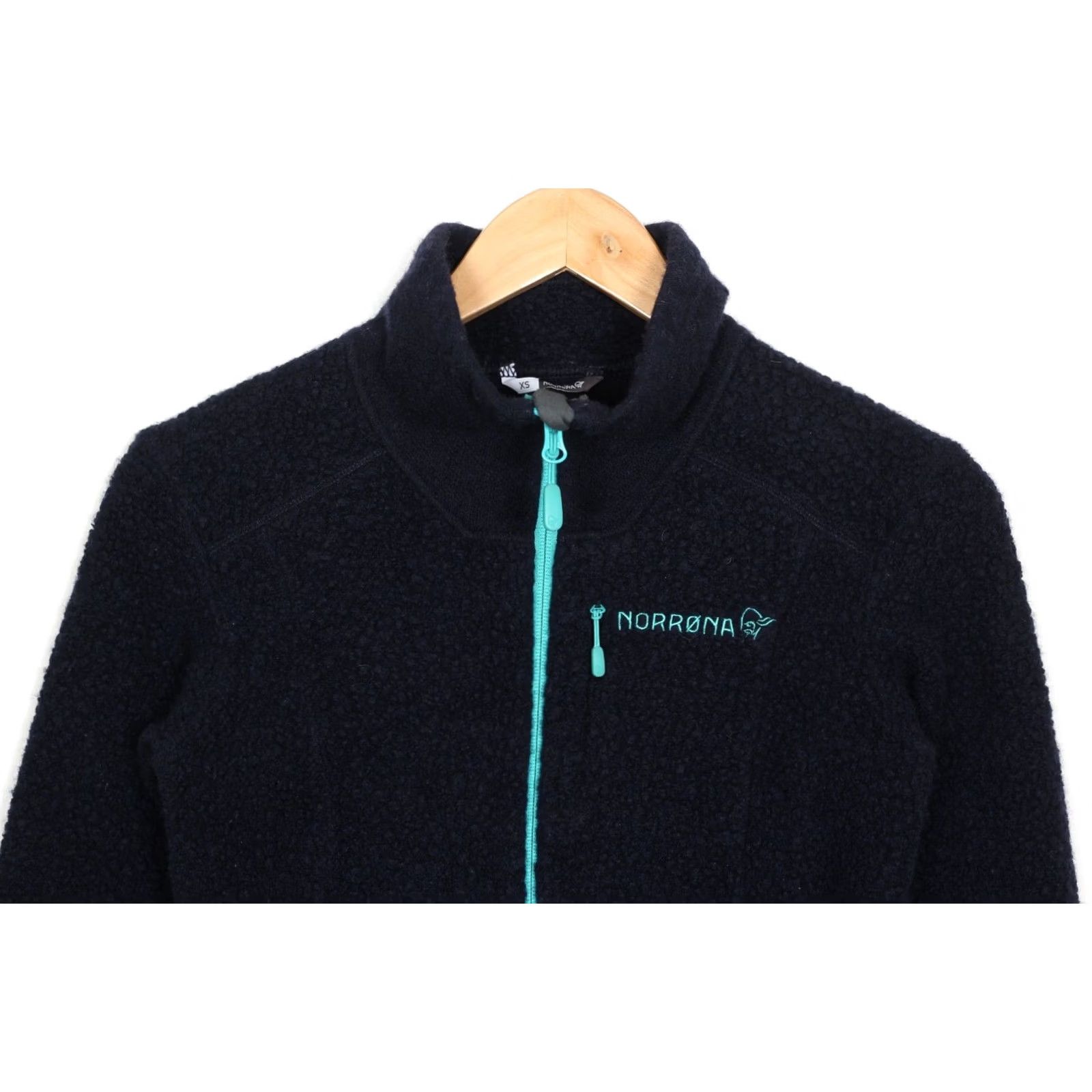 Vintage NORRONA Svalbard Wool Jacket Women XS Blue Regular Jacket Size XS / US 0-2 / IT 36-38 - 2 Thumbnail