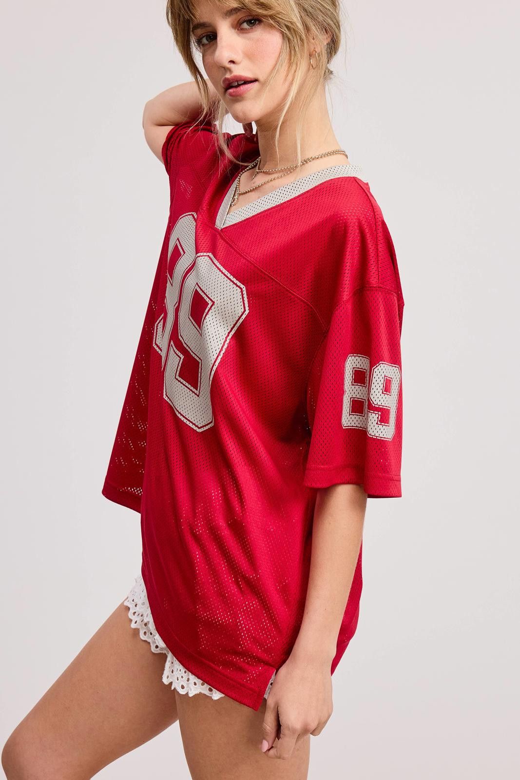 Other V Neck Sporty Jersey Shirt Top With Printed 89 Size S / US 4 / IT 40 - 3 Thumbnail