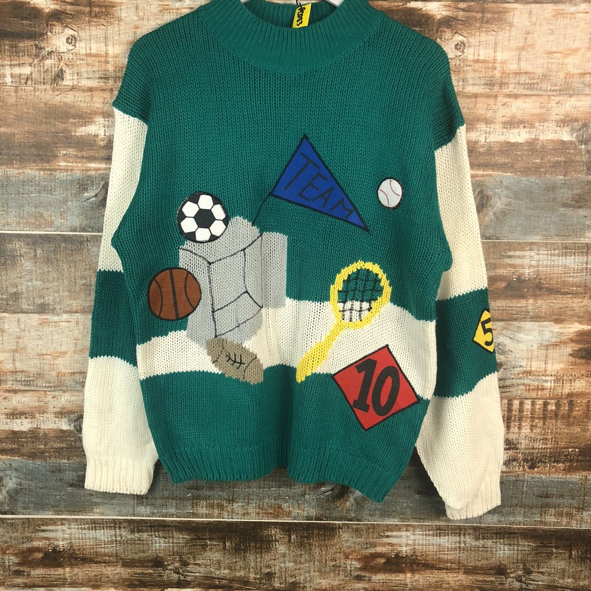 Homespun Knitwear Japan sportwear Green Knitwear sweatshirt #A2283 Size US M / EU 48-50 / 2 - 3 Thumbnail