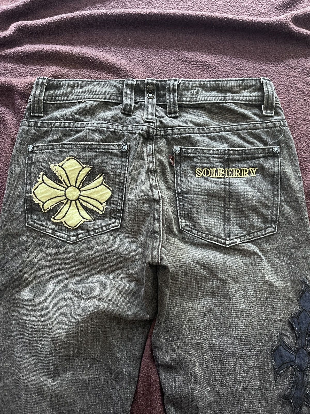 Japanese Brand Solberry Distressed Flare jeans Size US 29 - 6 Thumbnail