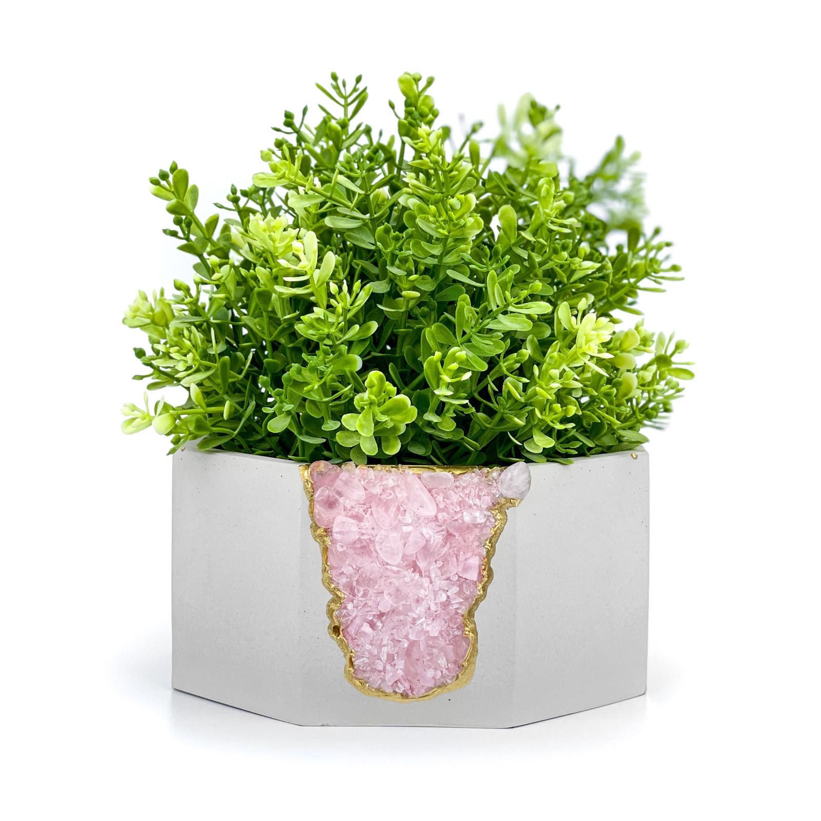 Other Succulent Crystal Planter | Raw Rose Quartz Air Plant Holder Size ONE SIZE - 2 Thumbnail