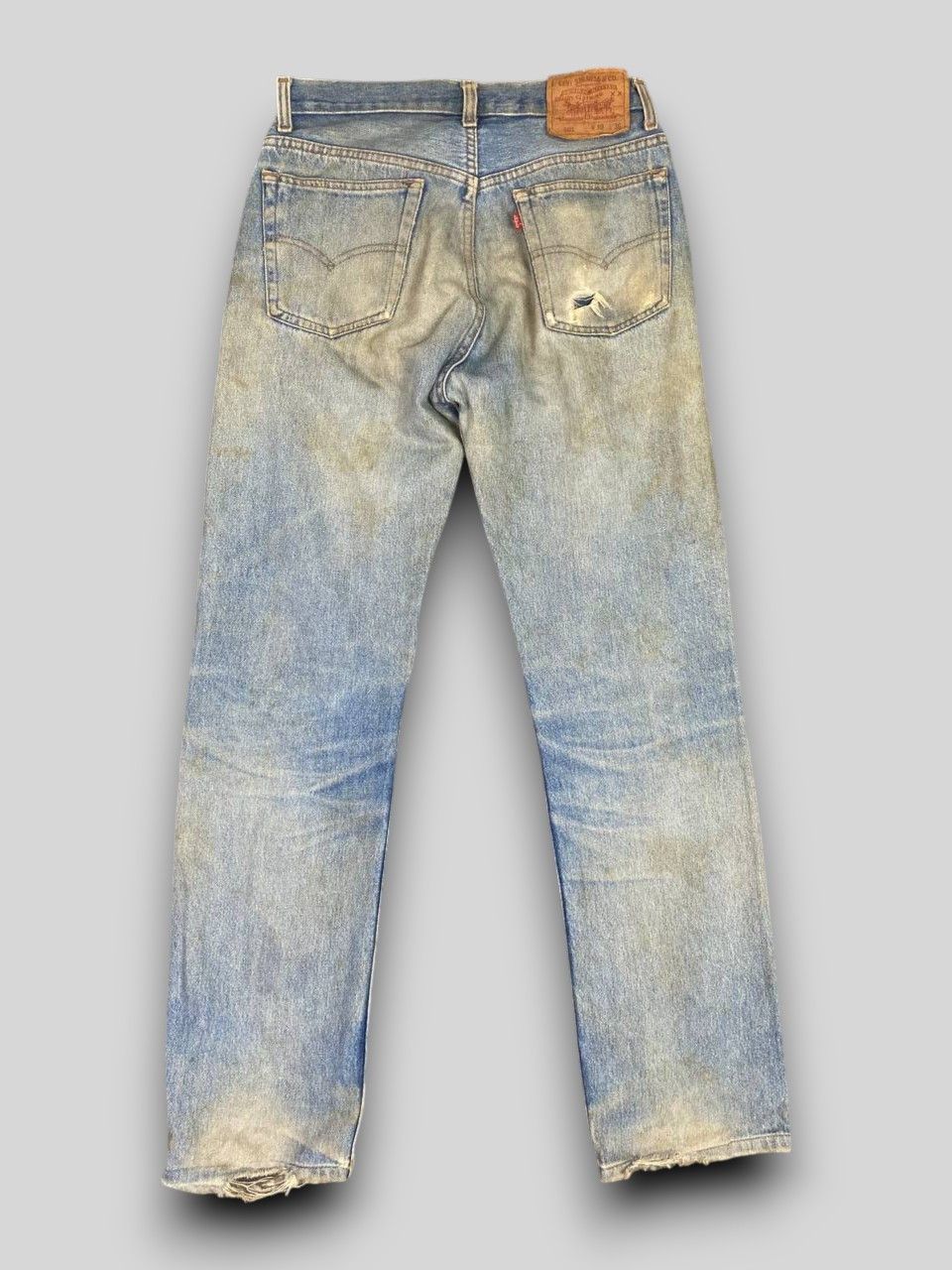 Levi's vintage 90s levis 501 distressed denim nice design Size US 30 / EU 46 - 2 Thumbnail