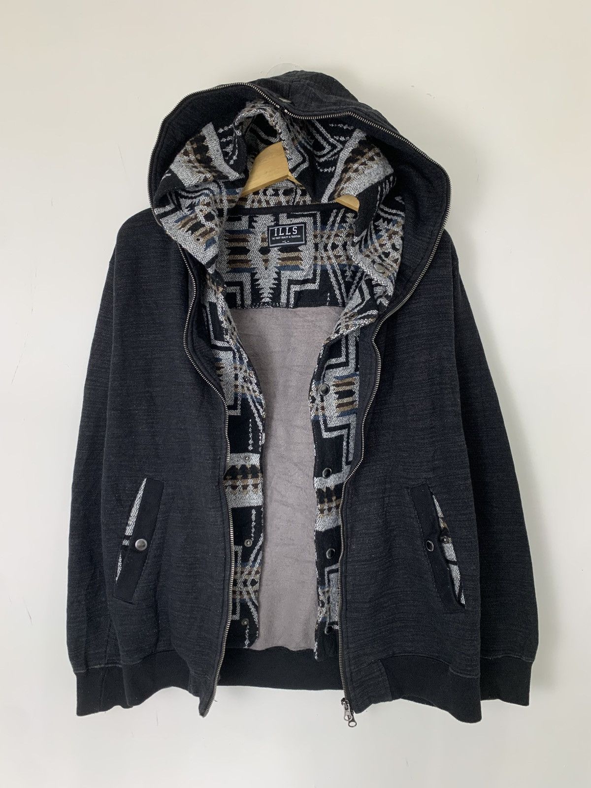 Japanese Brand double layer hoodie ILLS japan undefined style Size US L / EU 52-54 / 3 - 2 Thumbnail