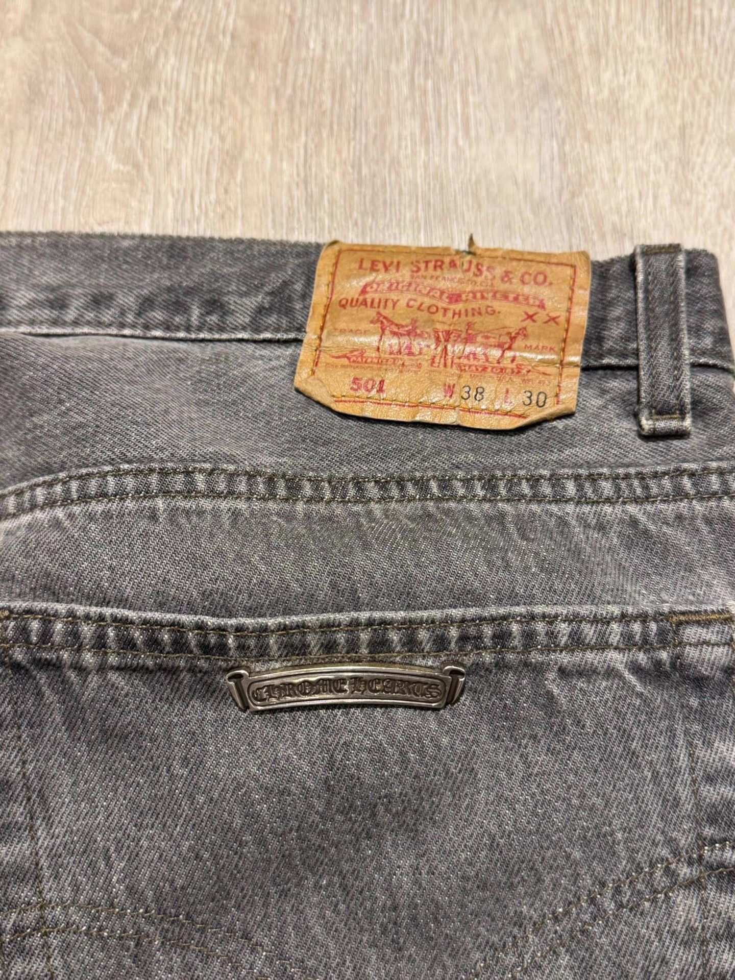 Chrome Hearts Chrome Hearts Black Jeans with Black Leather Accents Q14 Size US 38 / EU 54 - 6 Thumbnail