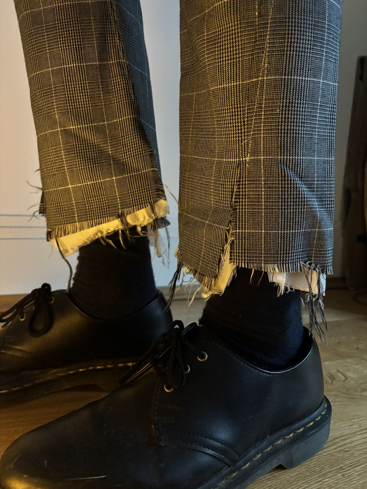 Sulvam Houndstooth AW22 Frayed Trousers Size US 30 / EU 46 - 2 Thumbnail