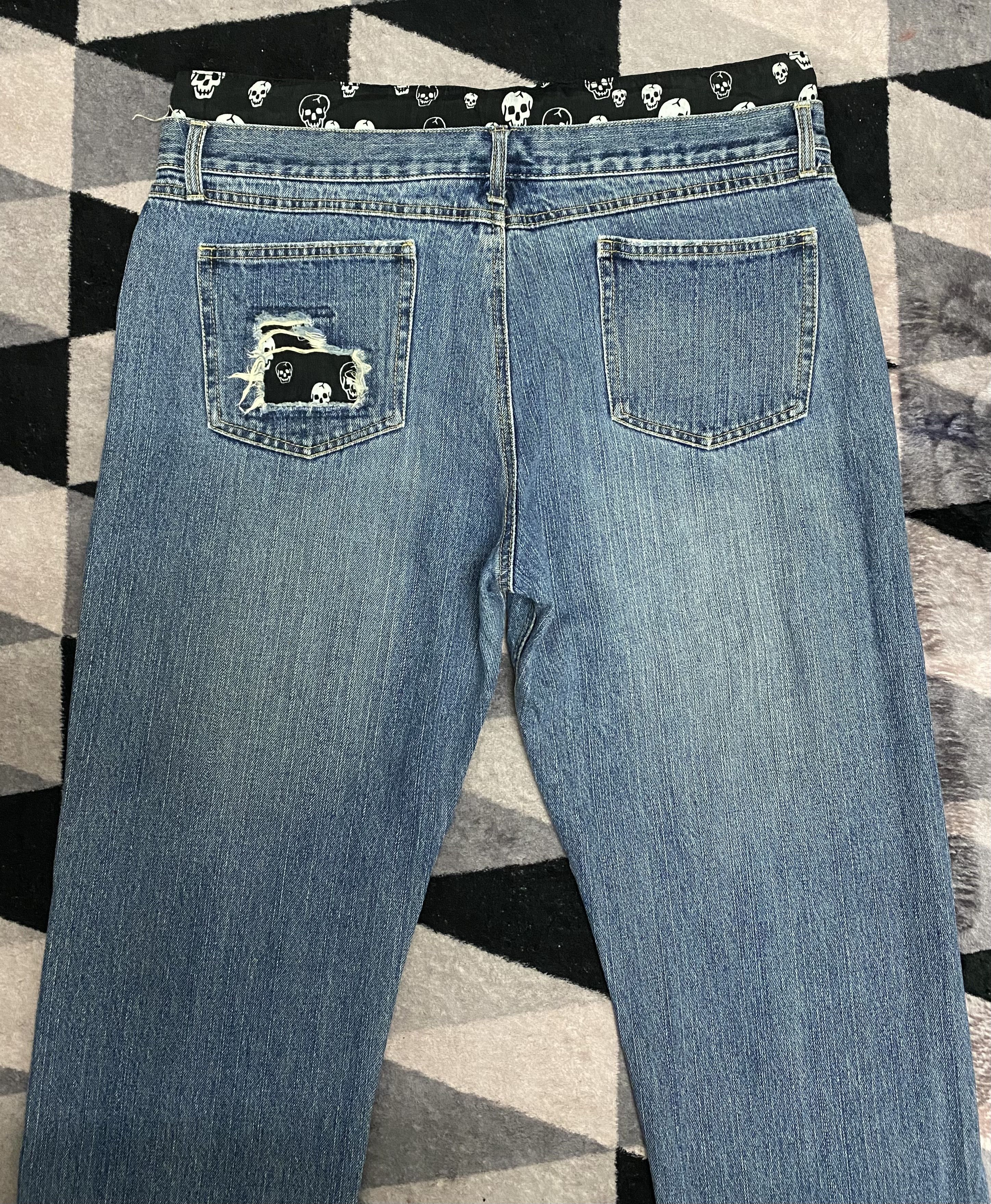 Japanese Brand Vintage Playchess Patchwork Skull Distressed Jeans Size US 36 / EU 52 - 9 Thumbnail