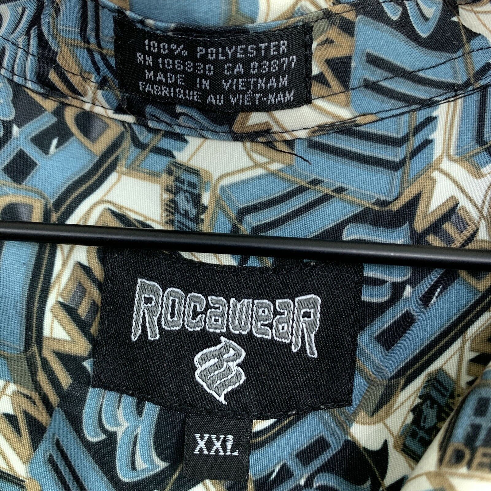 Rocawear Rocawear Denim All Over Print Spell Out Shirt 90s Mens XXL Size US XXL / EU 58 / 5 - 8 Thumbnail