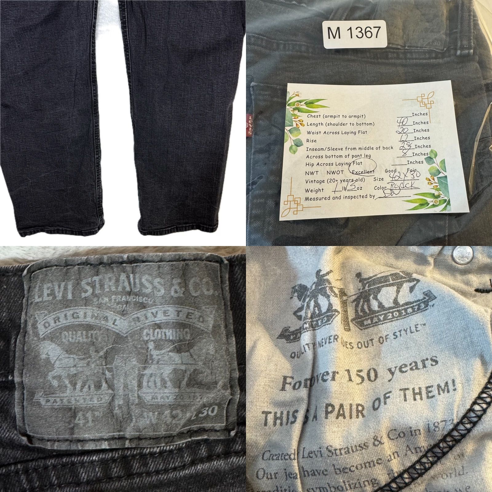 Levi's VINTAGE? Levi’s 541 Men’s Jeans 42x30 Black Denim Stretch Mid-Rise Straight Leg Mens Jeans Black Denimi Stretch Denim Jeans 541 Modern Outdoor Theme Size US 42 / EU 58 - 8 Thumbnail