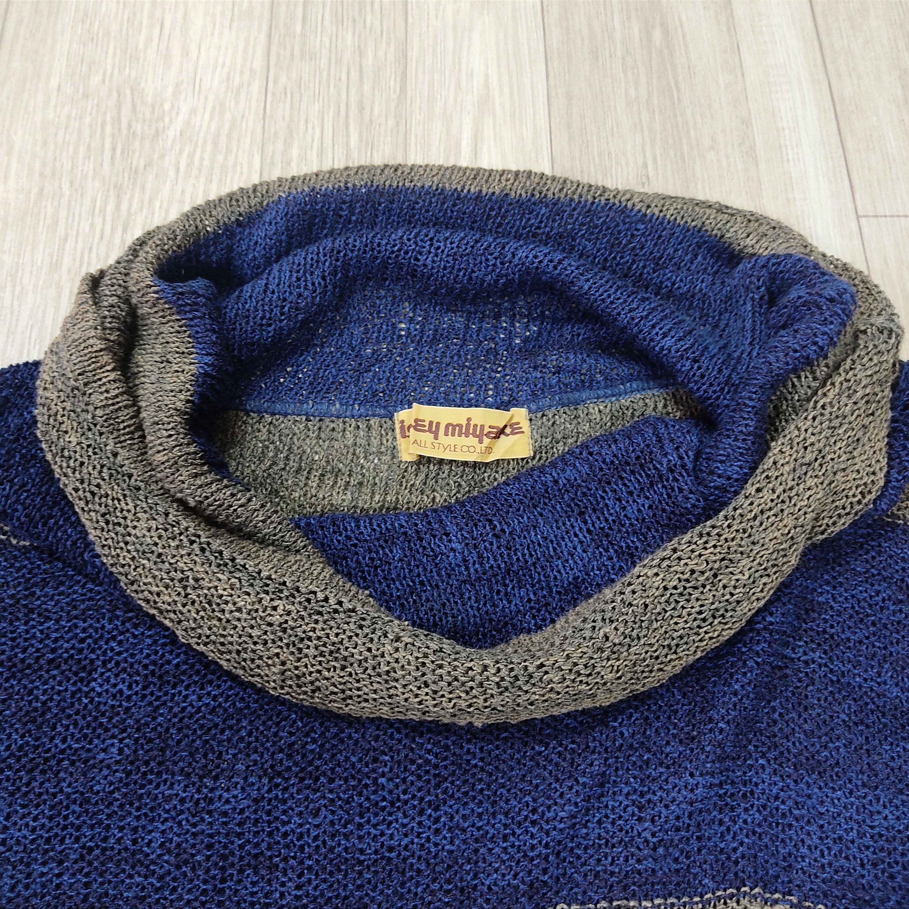 Issey Miyake Vintage 70s ISSEY MIYAKE Stripe Linen Knit Cowl Neck Jumper Size US M / EU 48-50 / 2 - 7 Thumbnail