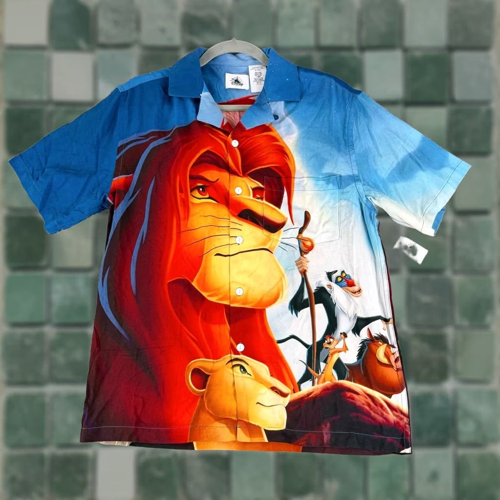 Disney Disney Lion King Button Down Shirt Mens Small Blue Mufasa Simba NWT Size US S / EU 44-46 / 1 - 1 Thumbnail
