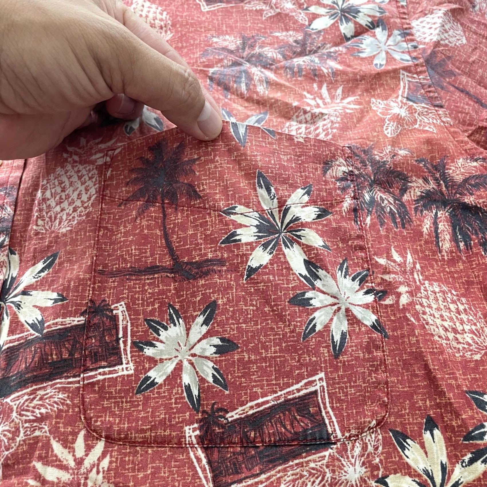Vintage VINTAGE Natural Issue Shirt Mens XL Red Hawaiian Pineapple Palm Tree Floral Wrinkle Free Size US XL / EU 56 / 4 - 6 Thumbnail