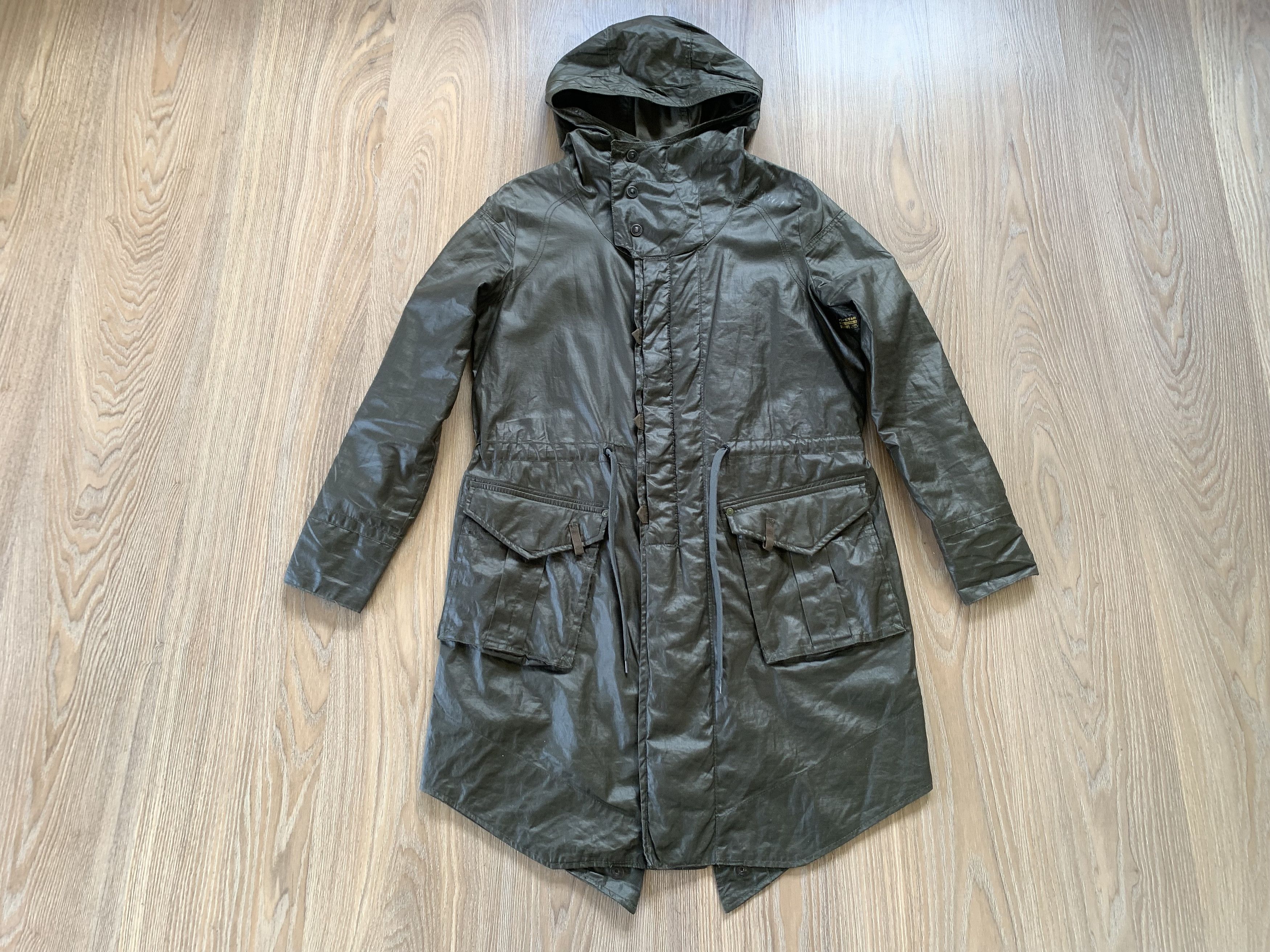 G-Star Womens G Star Raw Legion Parka Khaki Wax Trench Coat Size XS / US 0-2 / IT 36-38 - 2 Thumbnail