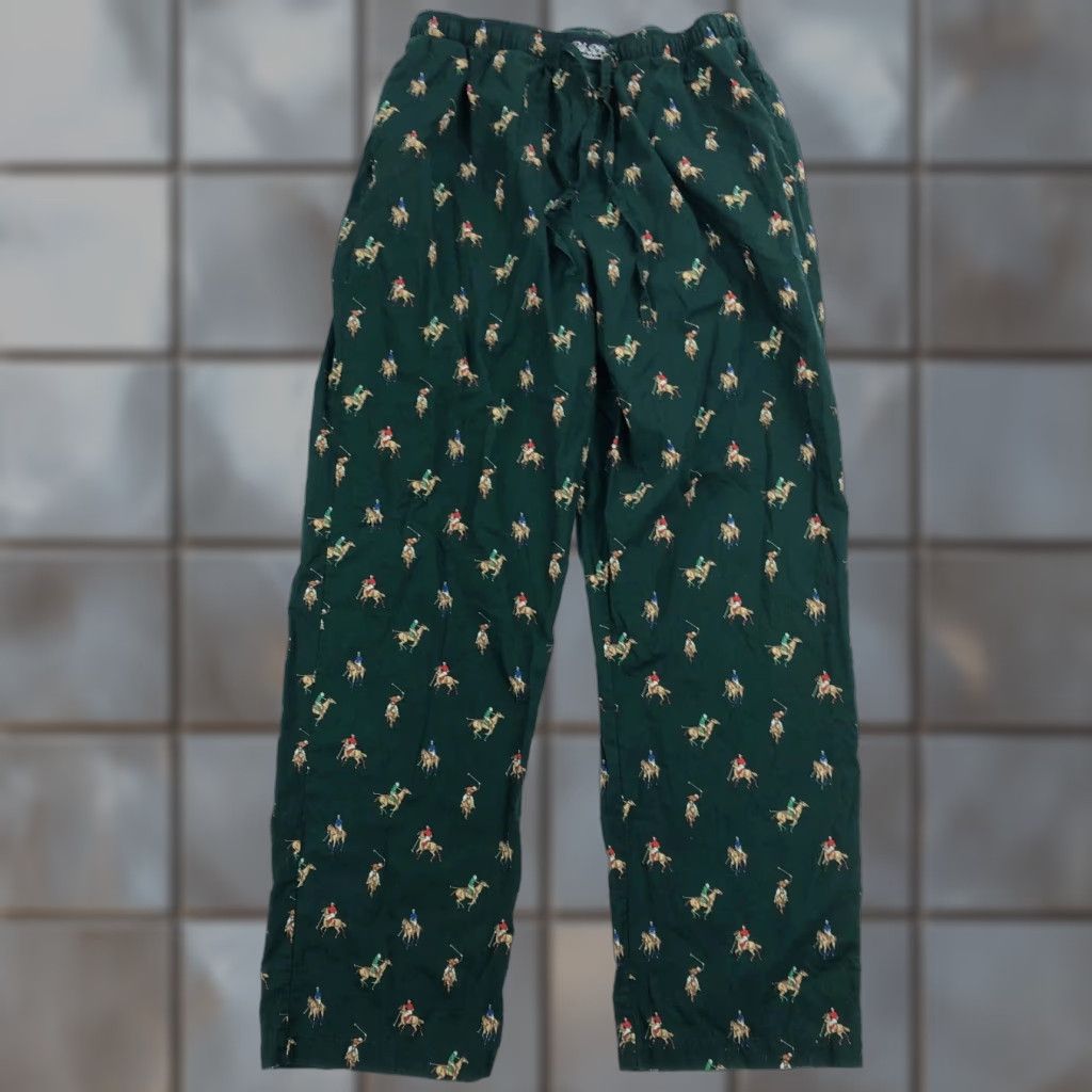 Polo Ralph Lauren Polo Ralph Lauren Polo Player Print 100% Cotton Sleepwear Lounge Pants Men L Green Polo Player Print Pajama Pants Mens Size US L / EU 52-54 / 3 - 1 Thumbnail
