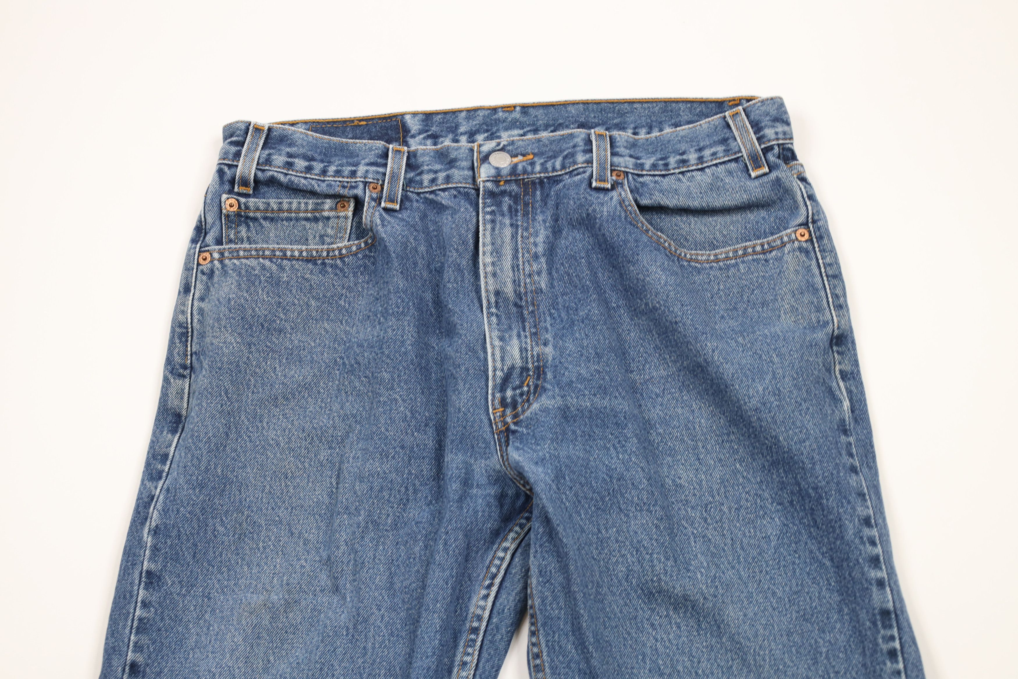 Levi's × Vintage Vintage 90s Levis 505 Regular Fit Denim Jeans Blue Cotton Size US 34 / EU 50 - 2 Thumbnail