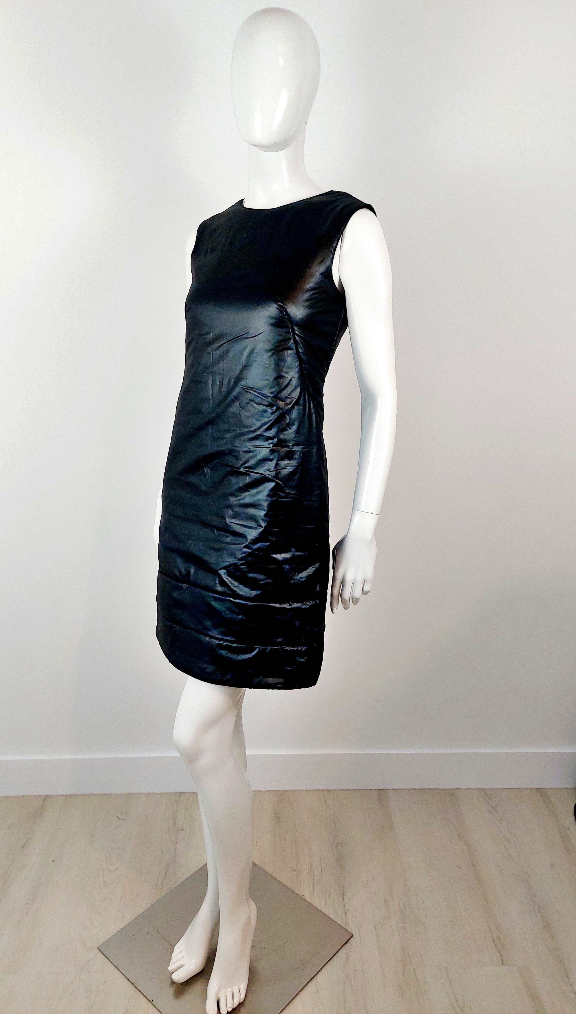 Paco Rabanne Paco Rabanne Padded Black Sheath Futuristic Dress Size XS / US 0-2 / IT 36-38 - 3 Thumbnail