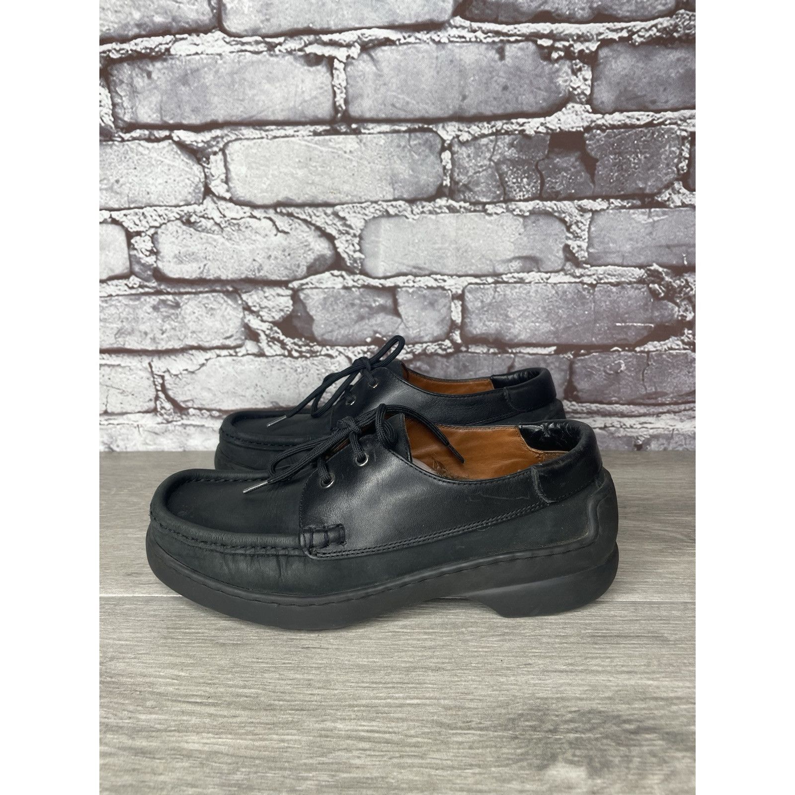 Bally Bally Grimsela Black Leather Moc Toe VTG Oxfords Shoes Women Size US 5.5 / IT 35.5 - 13 Thumbnail