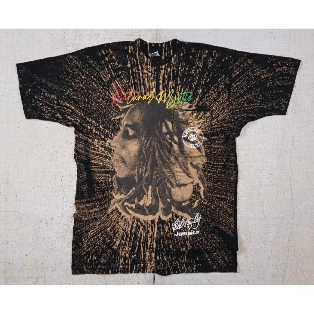 Fruit Of The Loom Vintage Bob Marley Natural Mystic Reggae King Lion 90s Shirt Size US L / EU 52-54 / 3 - 8 Thumbnail