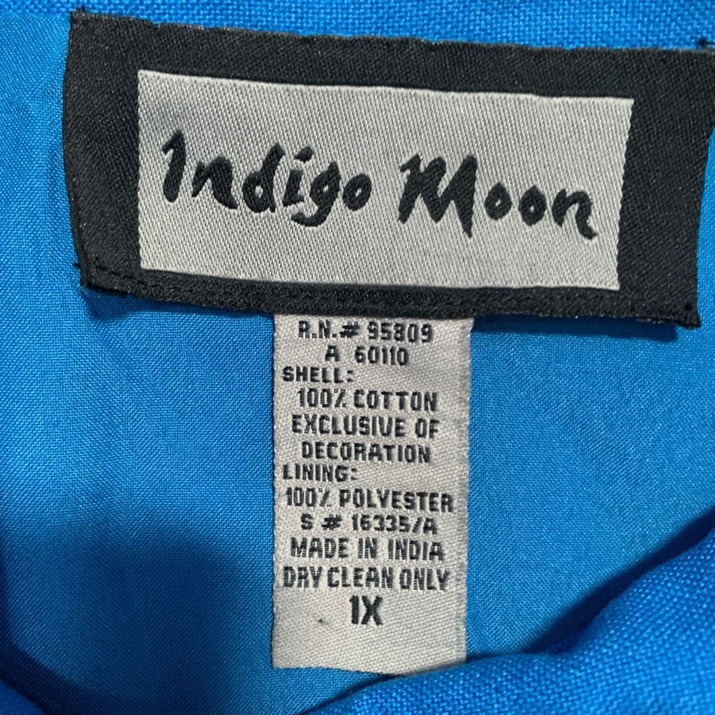 Vintage Vintage Indigo Moon Embroidered Blue Floral Embellished Asia Size XXL / US 16-18 / IT 52-54 - 9 Thumbnail