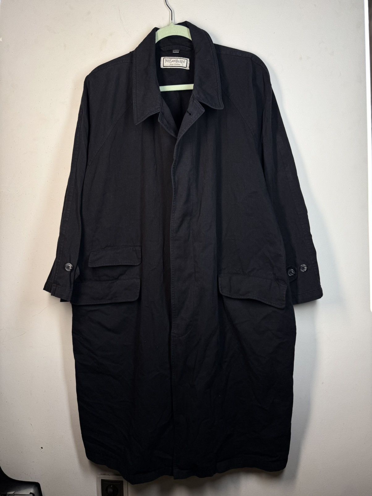 Yves Saint Laurent 1990’s YSL Trenchcoat Black/Navy YSL Coat Size US M / EU 48-50 / 2 - 6 Thumbnail