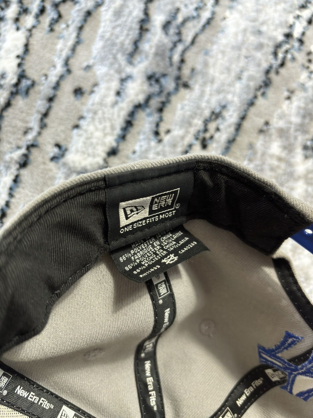 MLB × Vintage New Era New York Yankees Blue and Grey Fitted Hat Size ONE SIZE - 3 Thumbnail