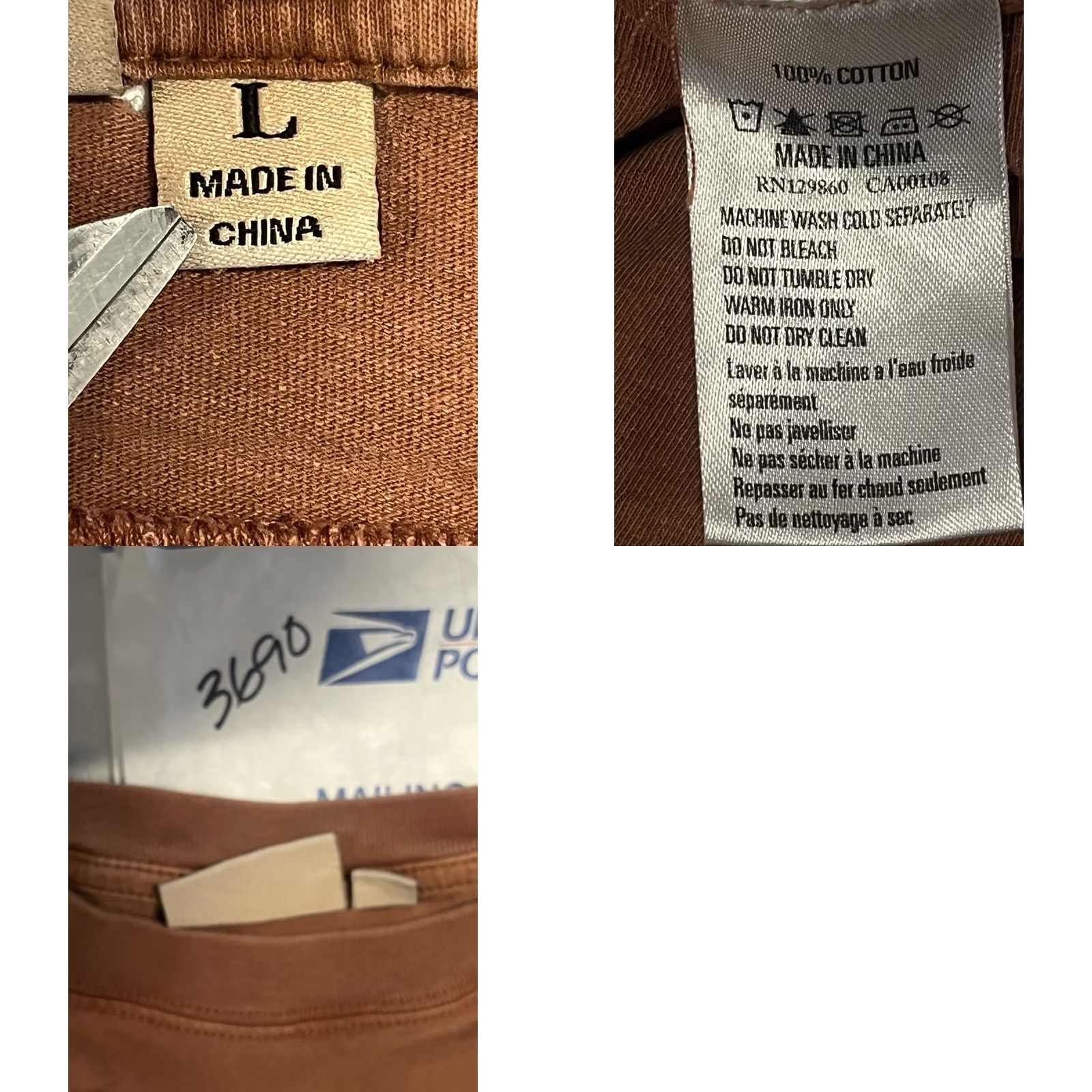 Rhythm Rhythm Rust Crew Neck Short Sleeve T-Shirt Men L Color Rust See All Pics Flaws Size US L / EU 52-54 / 3 - 8 Thumbnail