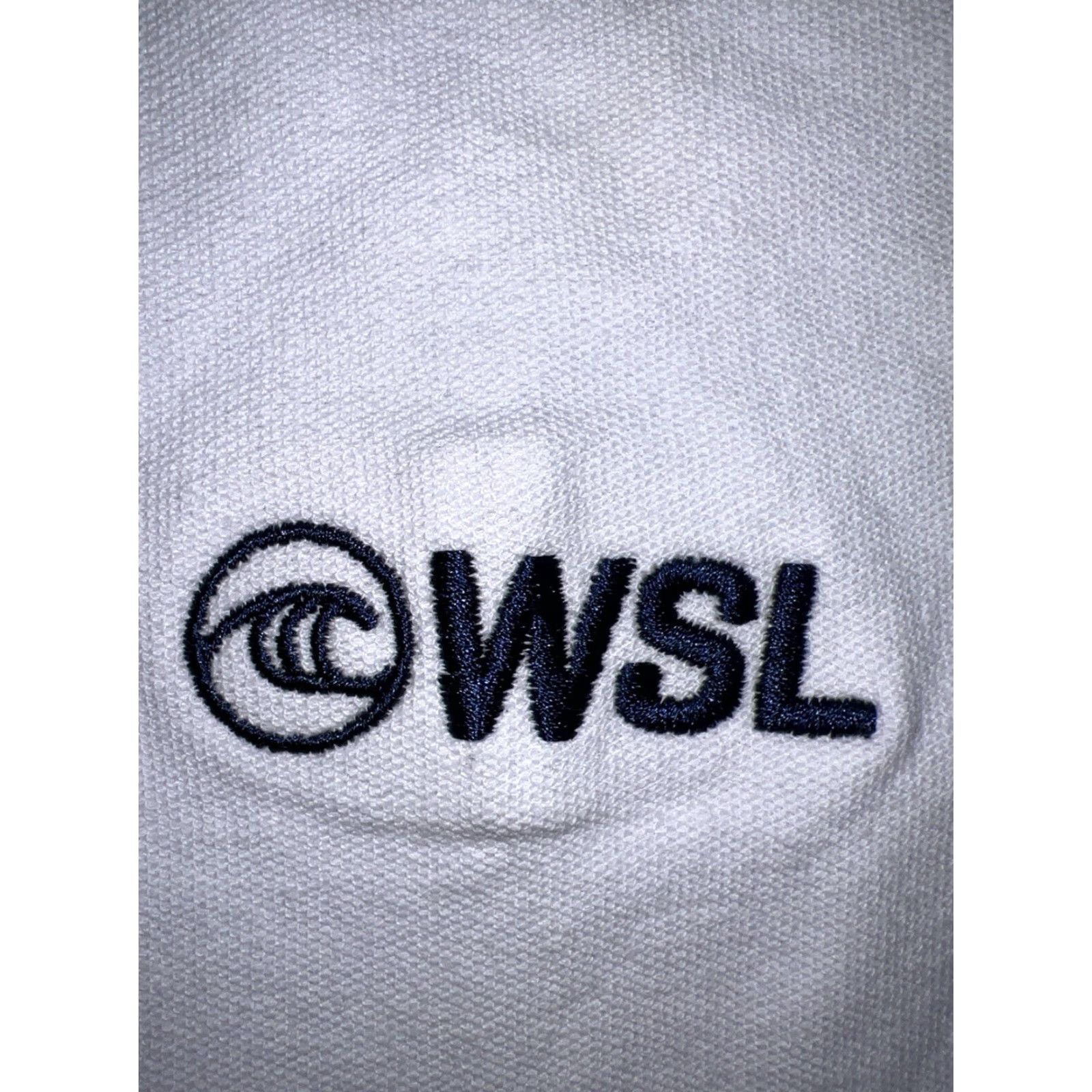 Vintage WSL World Surfing League Polo Shirt Large White 100% Cotton Knit Surfers Vintage Nike? Size US L / EU 52-54 / 3 - 2 Thumbnail