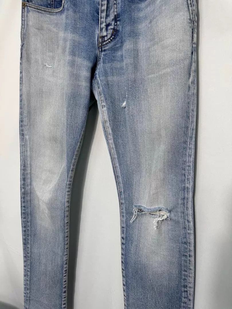 Saint Laurent Paris Saint Laurent D02 SK Skinny Jeans 4568 Ripped Side 27-36 Size US 27 - 3 Thumbnail