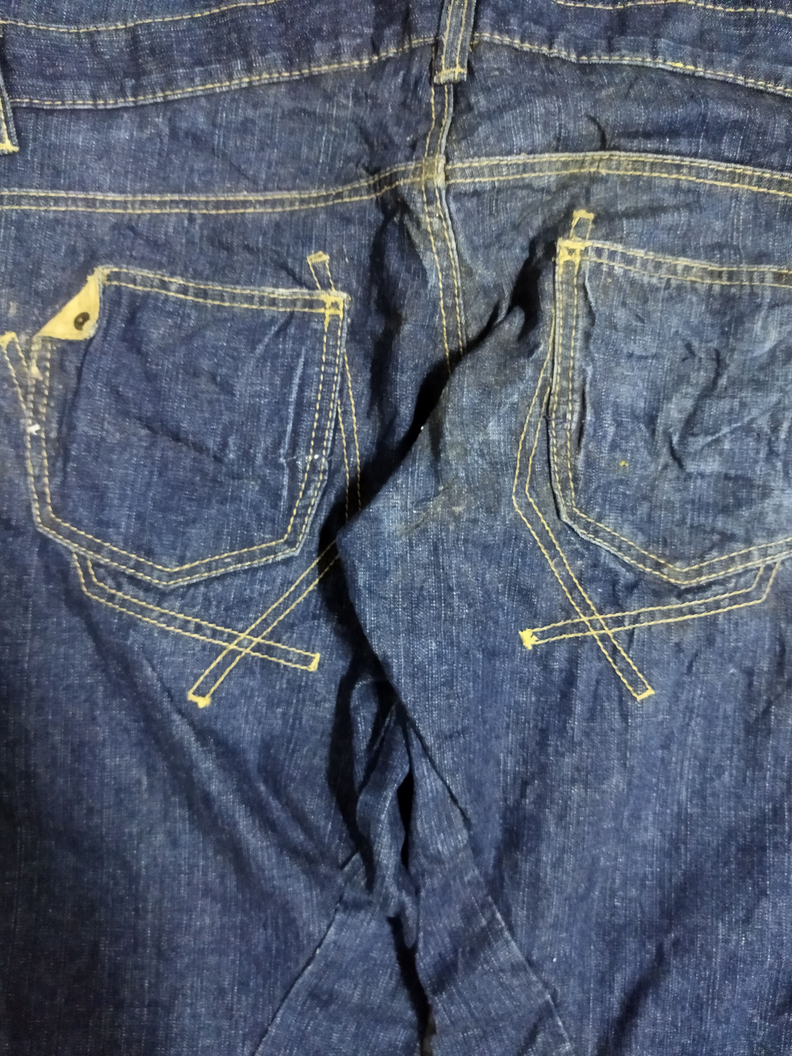 Japanese Brand Oraffito Stitch Double Waist Jeans Size US 34 / EU 50 - 4 Thumbnail