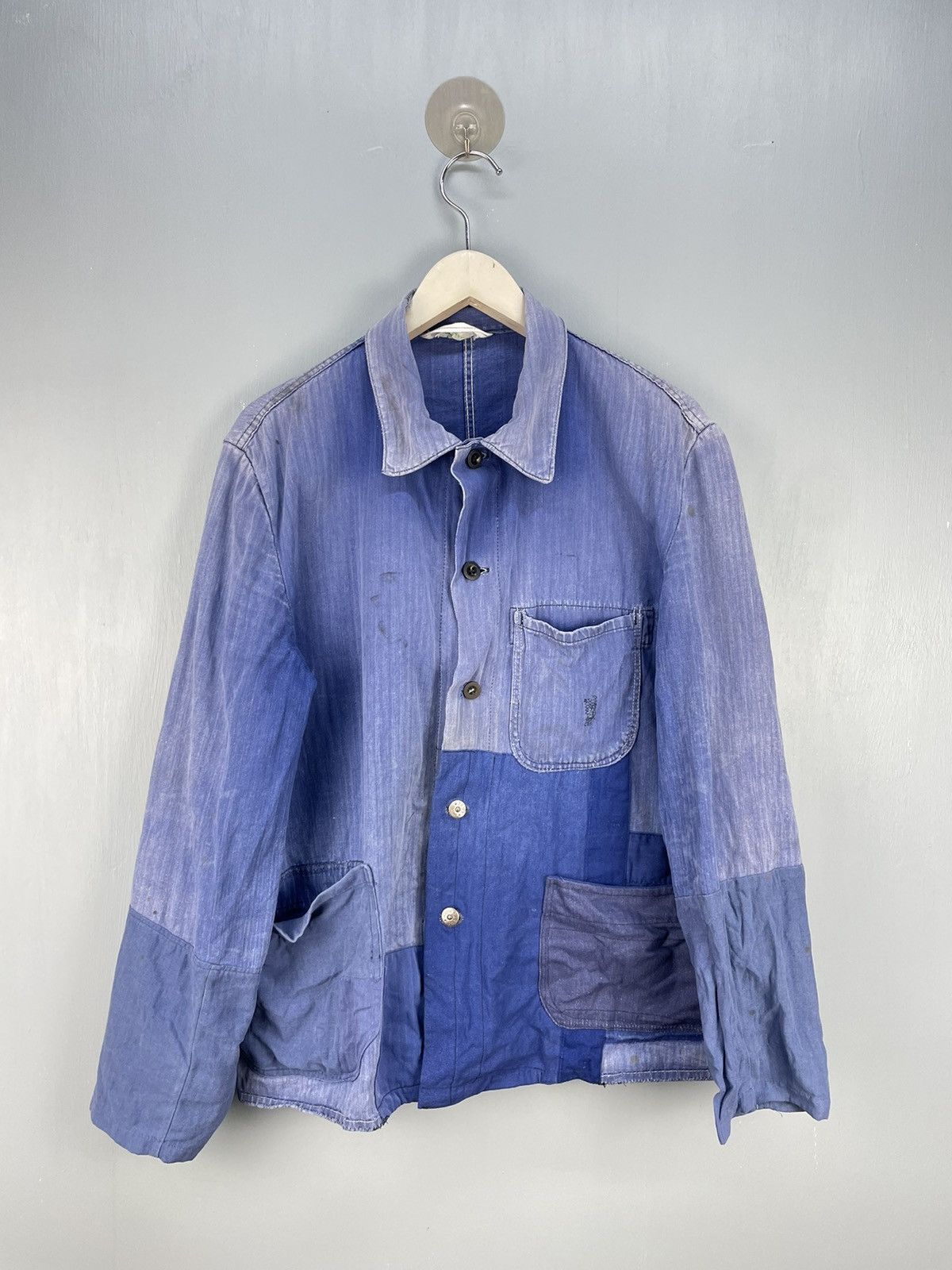 Vintage French Work patchwork faded HBT Witt Weiden