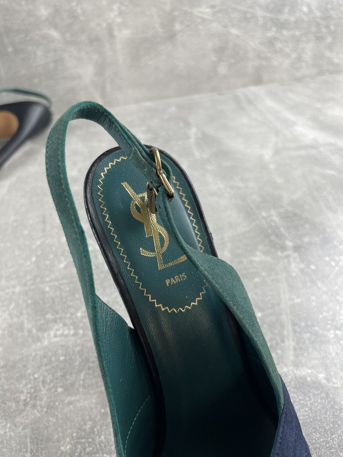 Yves Saint Laurent Yves Saint Laurent 00s Platform Slingback Heels Suede Shoes Size US 8 / IT 38 - 10 Thumbnail