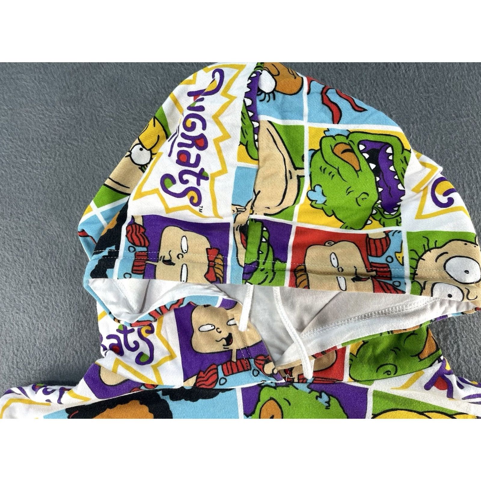 Nickelodeon Nickelodeon Rugrats Hoodie Cropped All Over Print White L Womens Pullover 90s Retro Graphic Sweatshirt Size L / US 10 / IT 46 - 5 Thumbnail