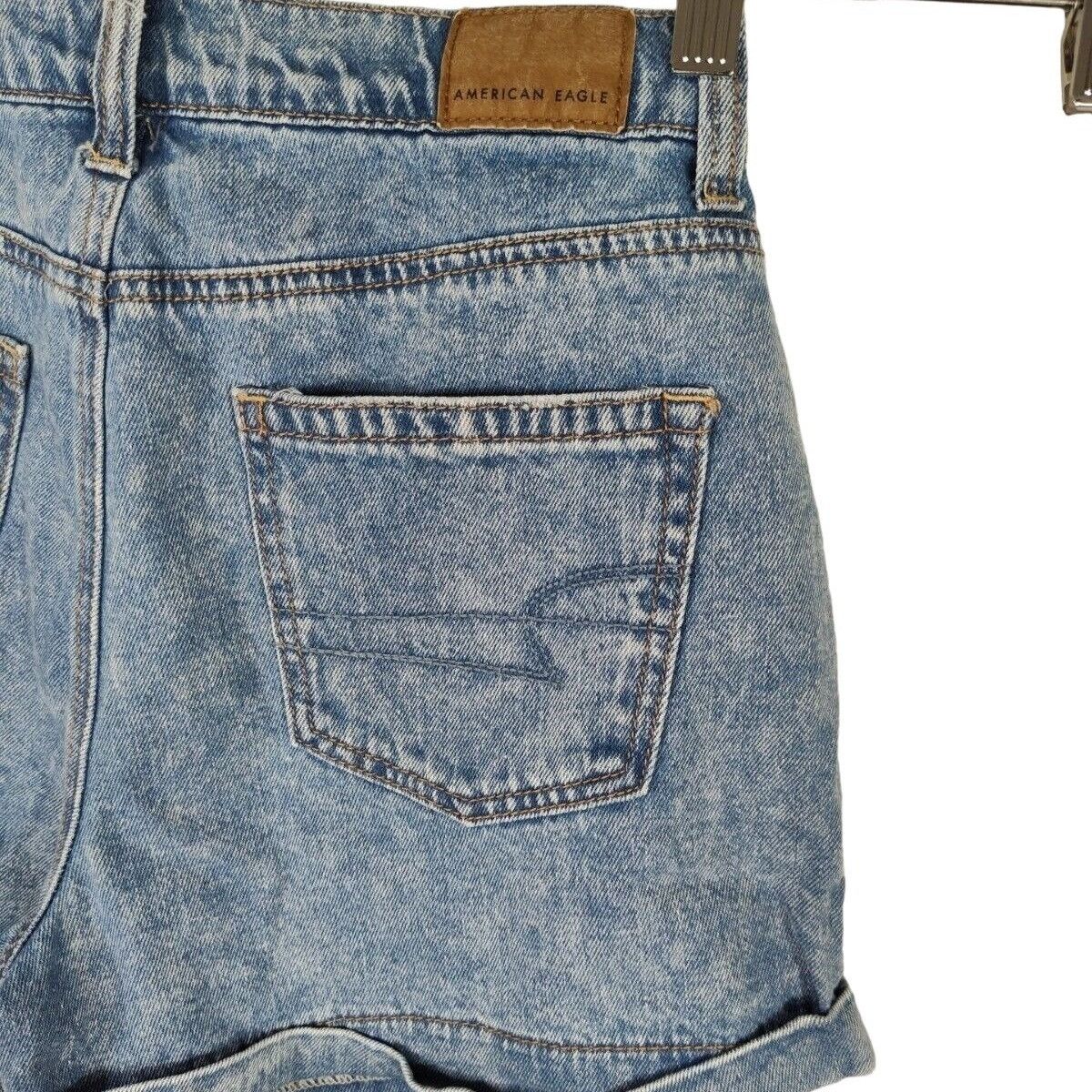 American Eagle Outfitters American Eagle AEO Cuffed Pleated Denim Jean Shorts Size 0 Size 25" / US 0 / IT 36 - 4 Thumbnail