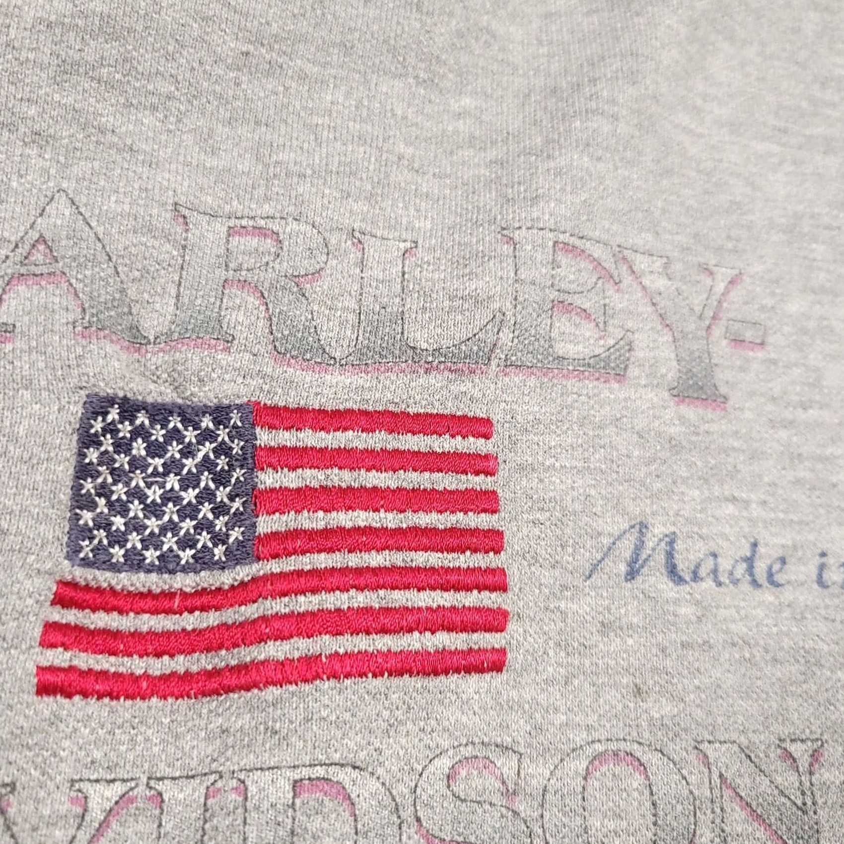 Harley Davidson VINTAGE Harley-Davidson USA Made Flag T Shirt Mens XL Heavy Knit Motorcycle Grunge Shirt Mens XL Black/Gray Size US XL / EU 56 / 4 - 5 Thumbnail