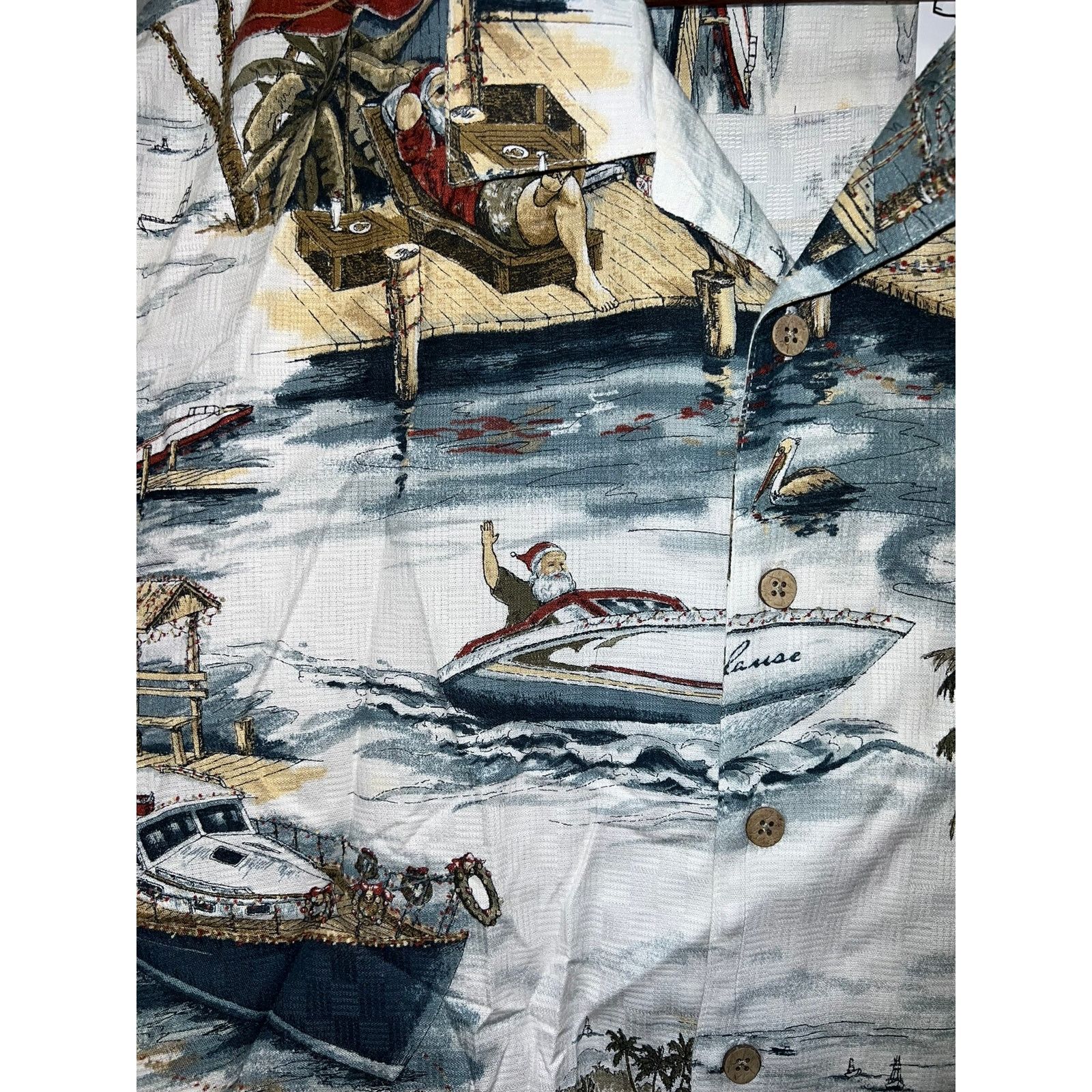 Clearwater Outfitters Vintage Santa Button Up Shirt Clearwater Outfitters Beach 2X Size US XXL / EU 58 / 5 - 3 Thumbnail