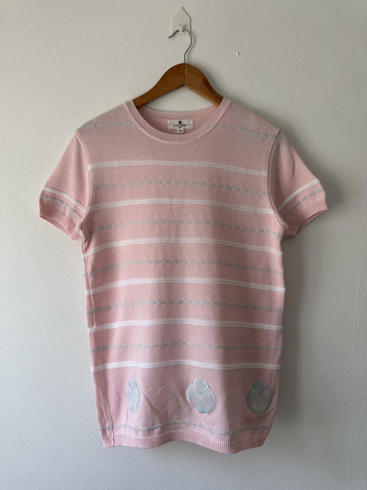 Courreges Courreges Love Caterpillar Knit Short Sleeve Size M / US 6-8 / IT 42-44 - 1 Thumbnail