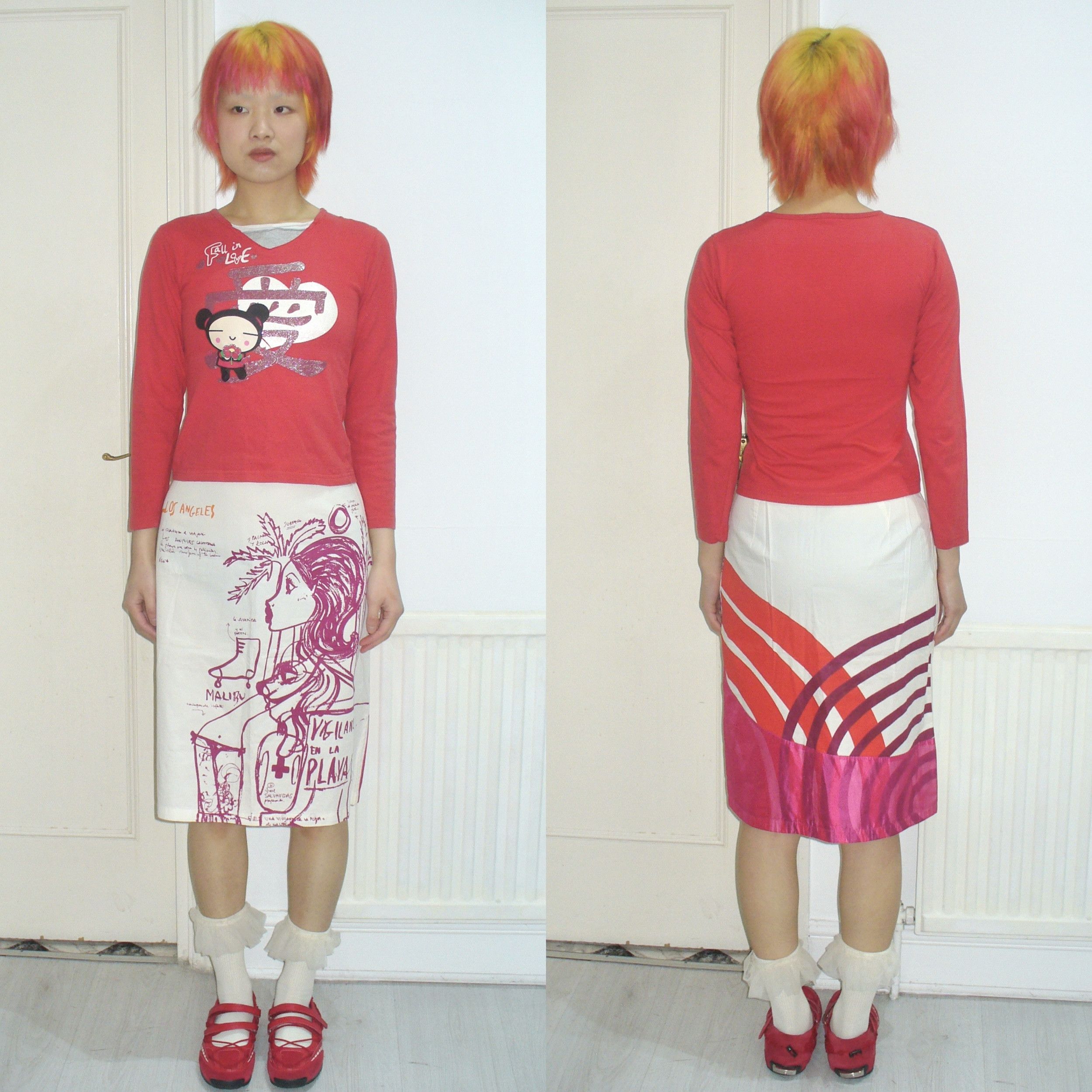 Other Pucca red 2000s top featuring '愛' (love) Size XS / US 0-2 / IT 36-38 - 2 Thumbnail