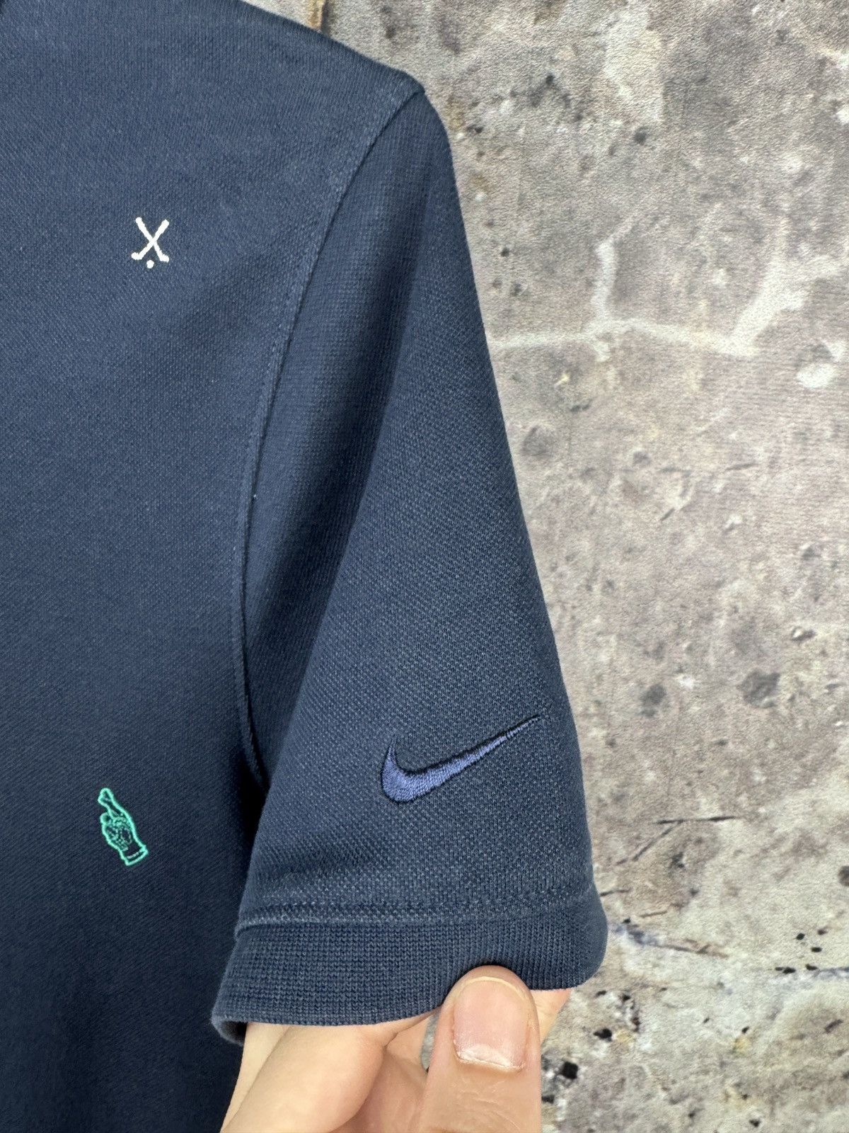 Nike Nike Polo Shirt Navy Embroidered Pattern Slim Fit Casual Size US S / EU 44-46 / 1 - 5 Thumbnail