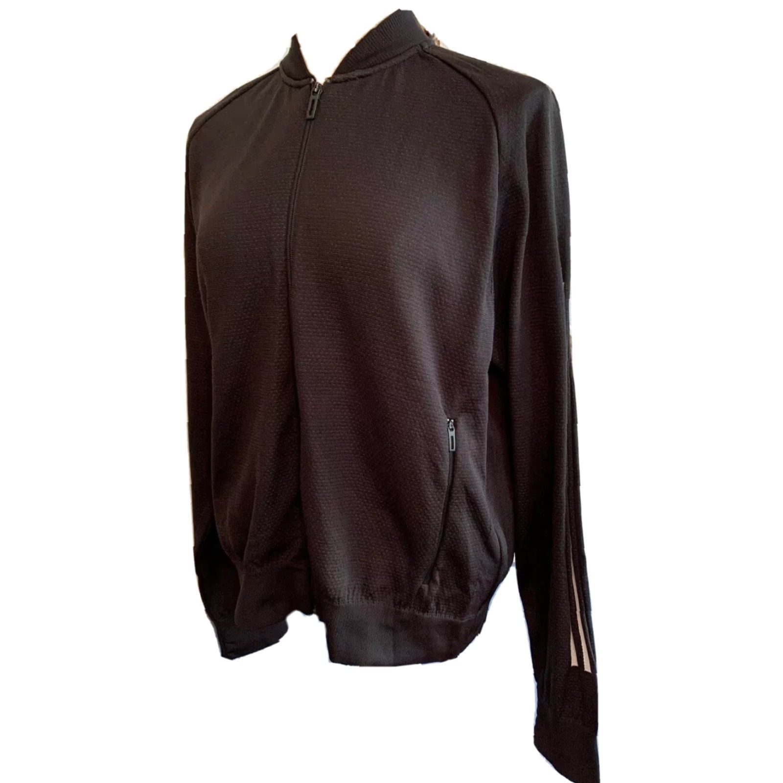 Adidas VINTAGE: Large Adidas Women's Black Bomber Jacket Knit Full Zip New NWT Track Jacket CF03 Size L / US 10 / IT 46 - 2 Thumbnail