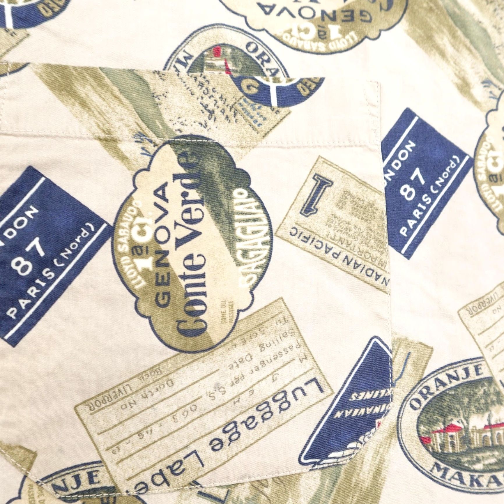 Pendleton VINTAGE Pendleton Shirt Mens XL Beige Travel Luggage Label Print Hawaiian Camp Shirt Size US XL / EU 56 / 4 - 3 Thumbnail