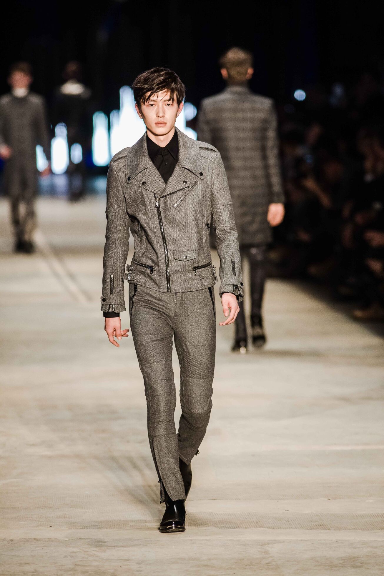 Diesel Black Gold Herringbone Wool Biker Jacket Diesel Black Gold FW14 Size US M / EU 48-50 / 2 - 2 Thumbnail