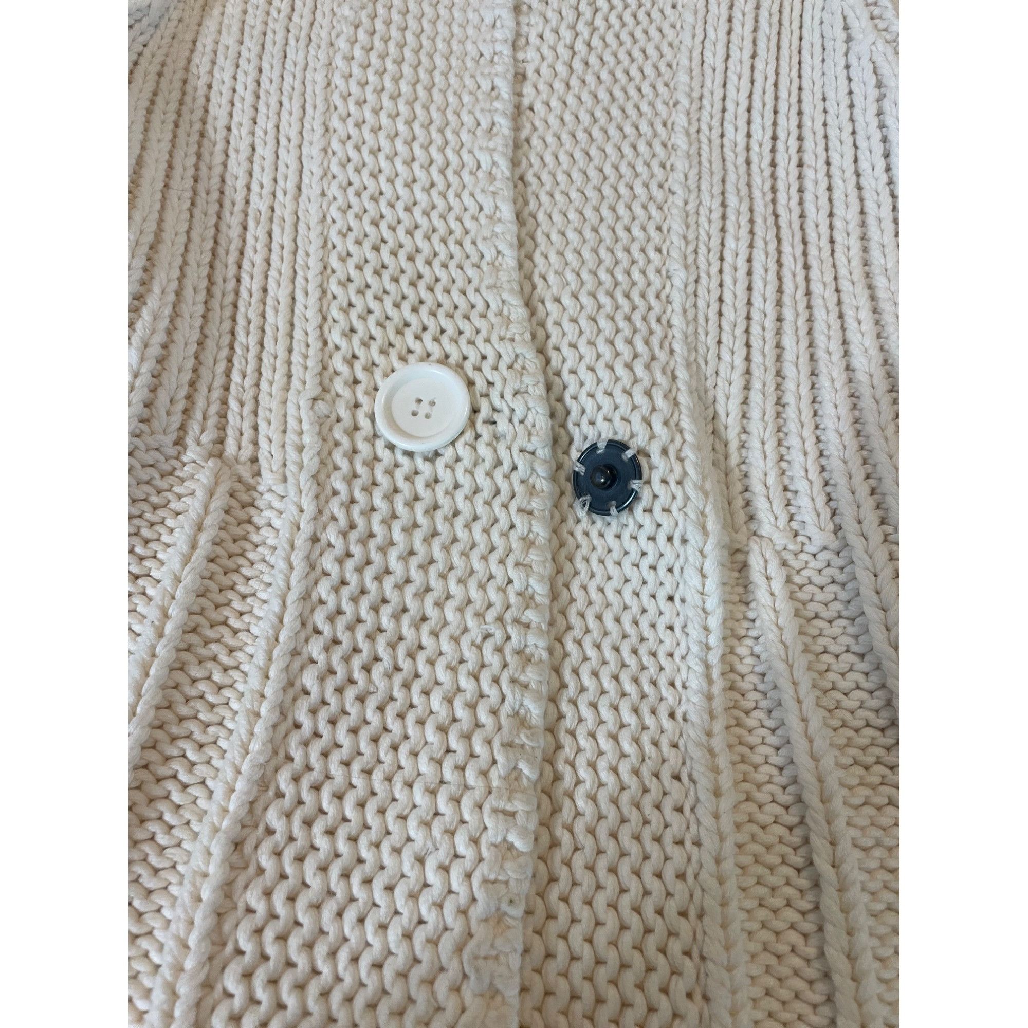 Liz Claiborne Liz Claiborne Womens Cream Thick Knit Cardigan Sweater Large Size L / US 10 / IT 46 - 5 Thumbnail
