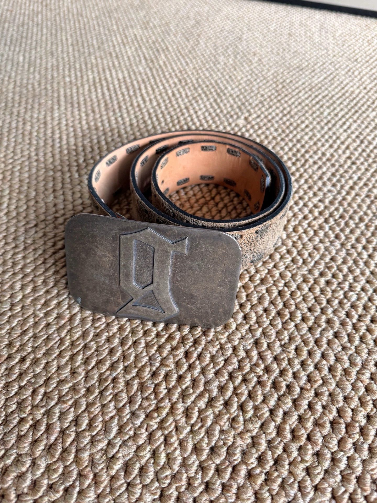 John Galliano John Galliano Vtg Cowhide Belt Worn Metal Buckle Size ONE SIZE - 1 Thumbnail
