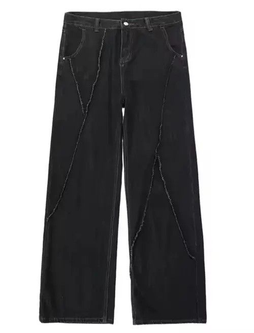 VIBE Hip Hop Distressed Patchwork Trousers Loose Casual Size US 33 - 7 Thumbnail