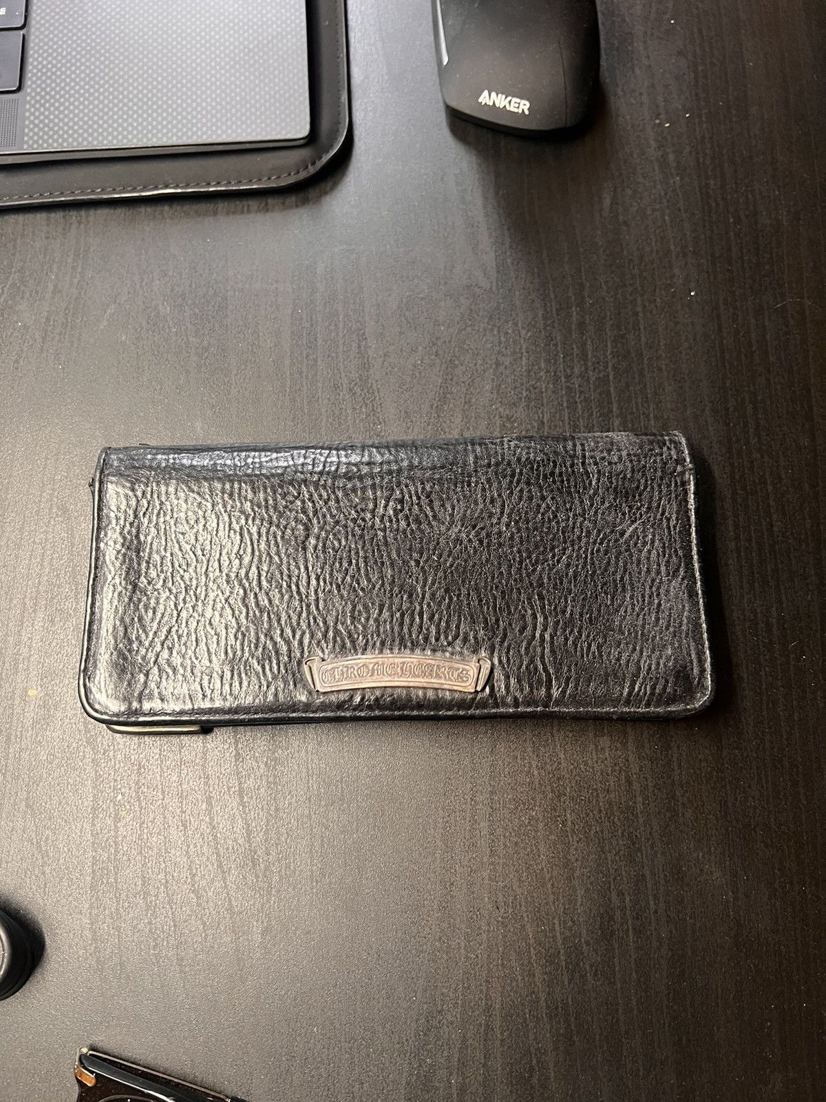 Chrome hearts long leather wallet