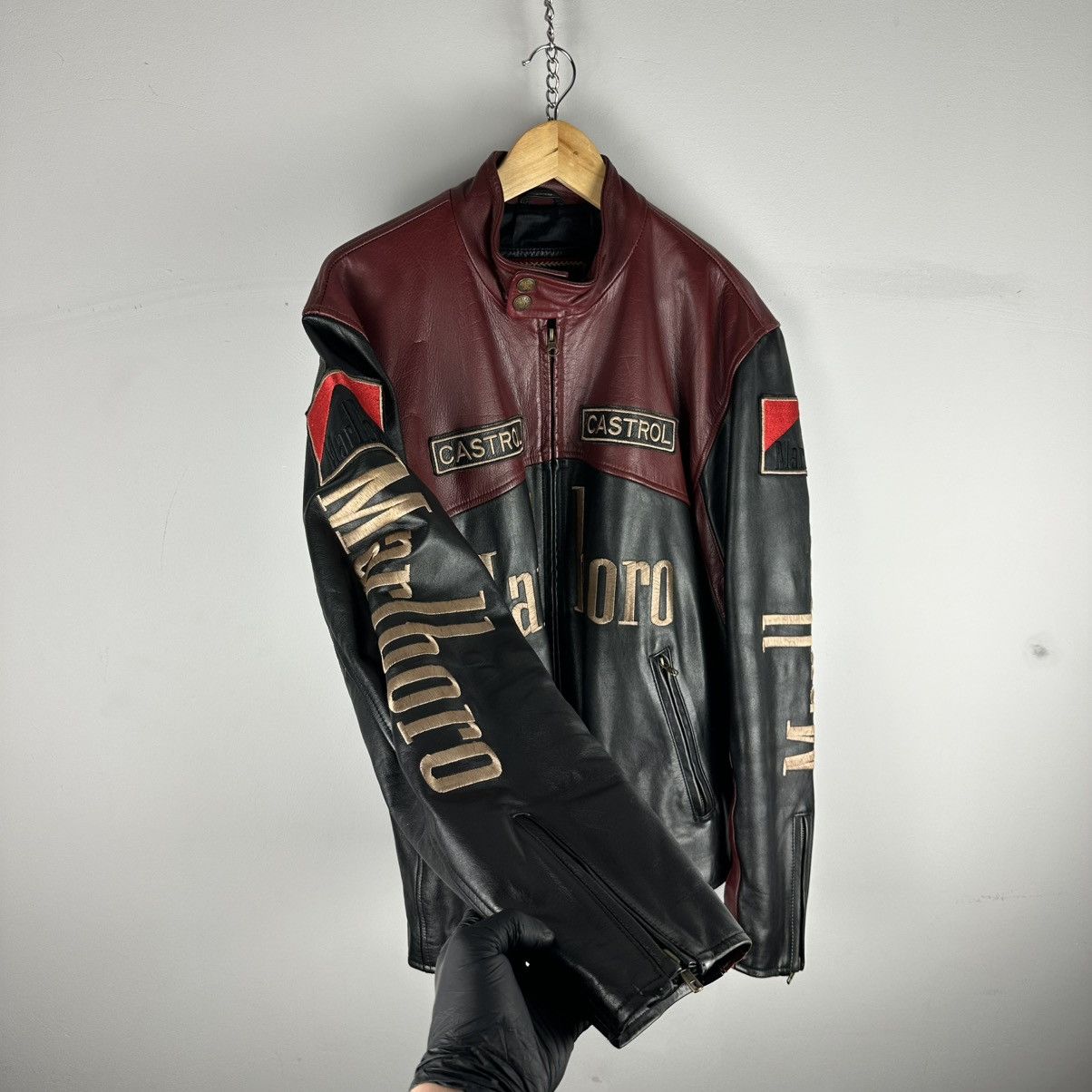 Marlboro Vintage Rare Marlboro Racing Leather Jacket Brando Size US XXL / EU 58 / 5 - 4 Thumbnail