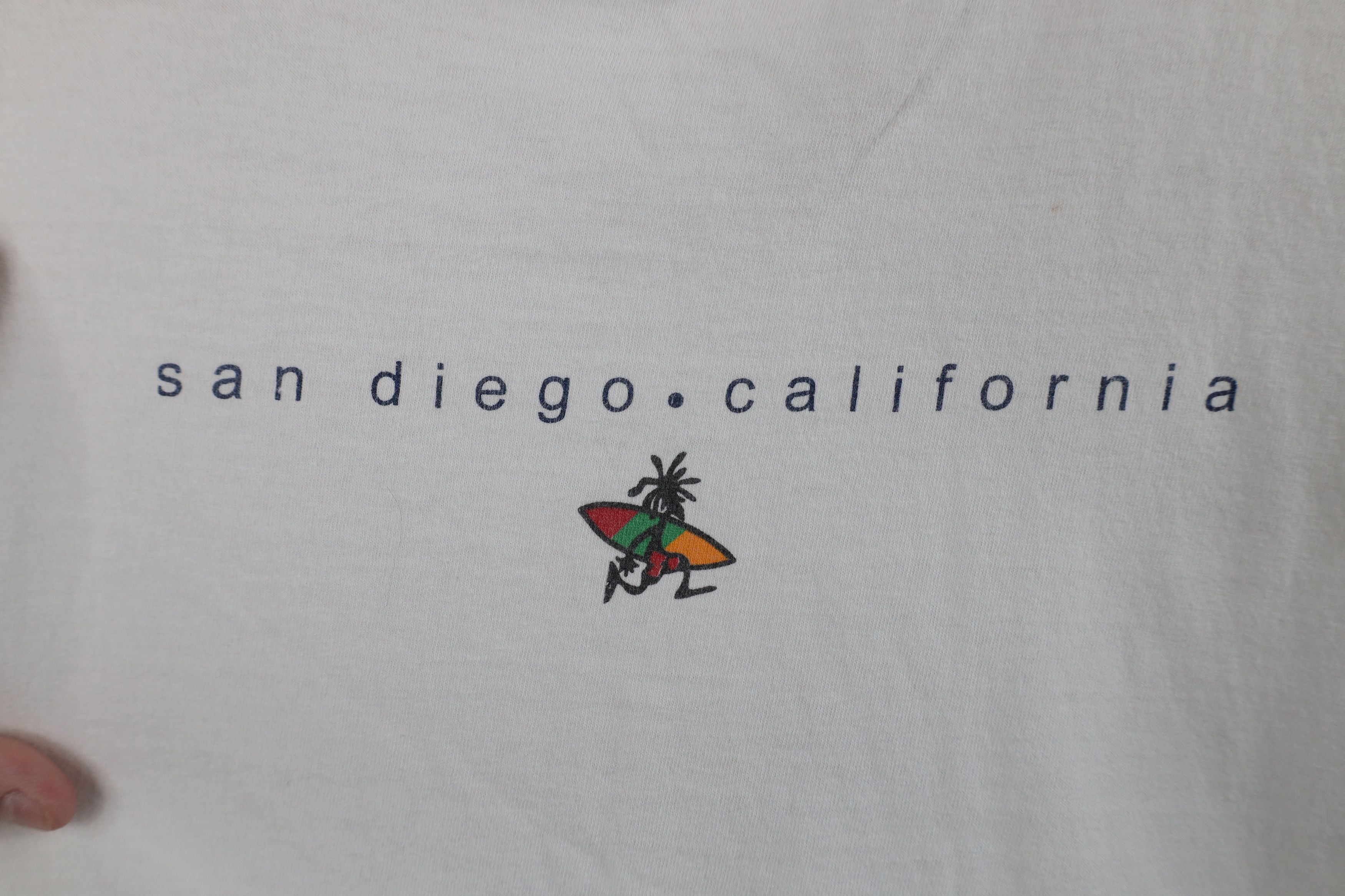 Vintage Vintage 90s Streetwear San Diego California Surfing T-Shirt Size US XL / EU 56 / 4 - 4 Thumbnail