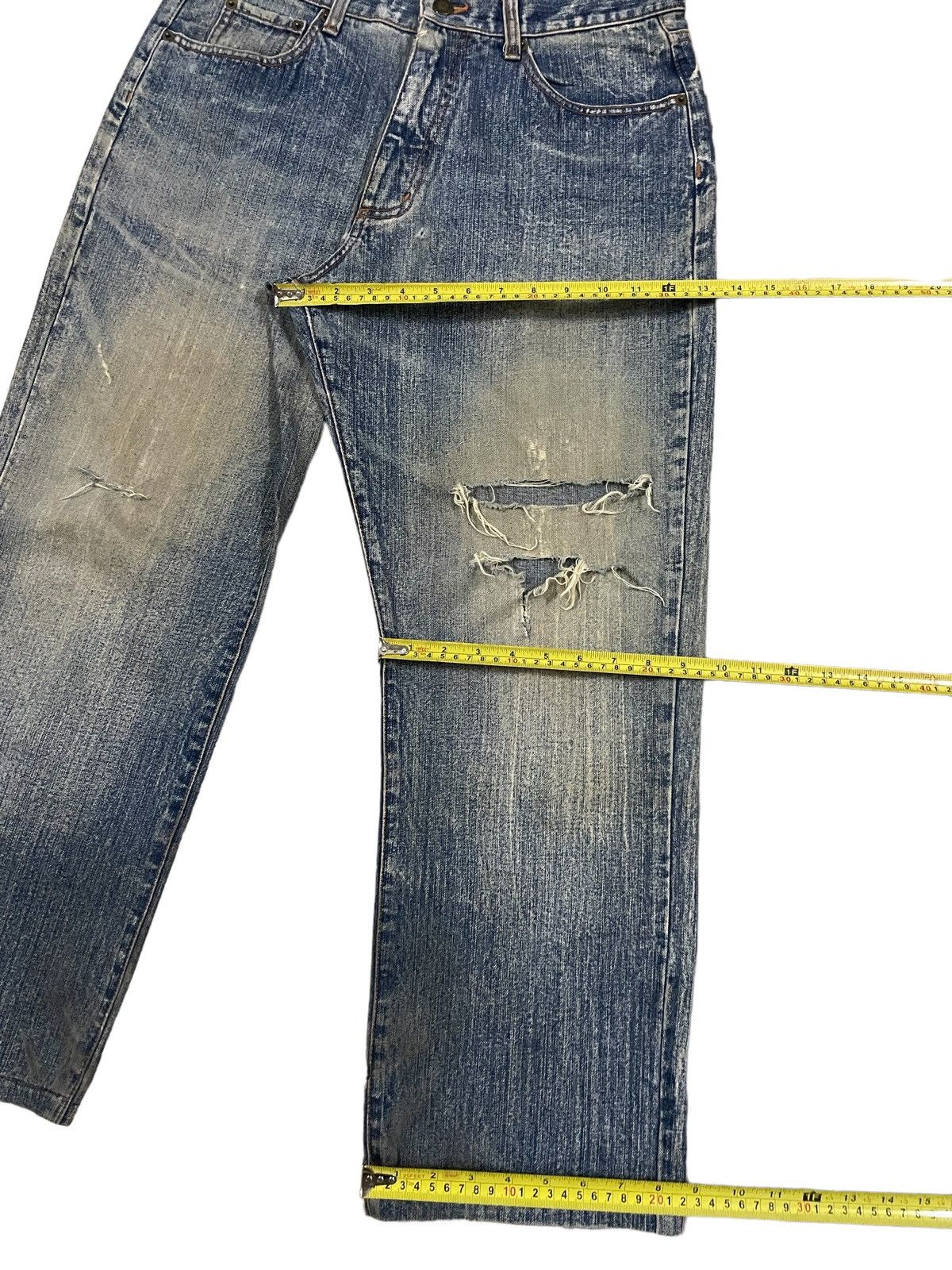 Hysteric Glamour Vintage Japanese Streetwear Ripped Baggy Mud Washed Jeans Size US 32 / EU 48 - 12 Thumbnail