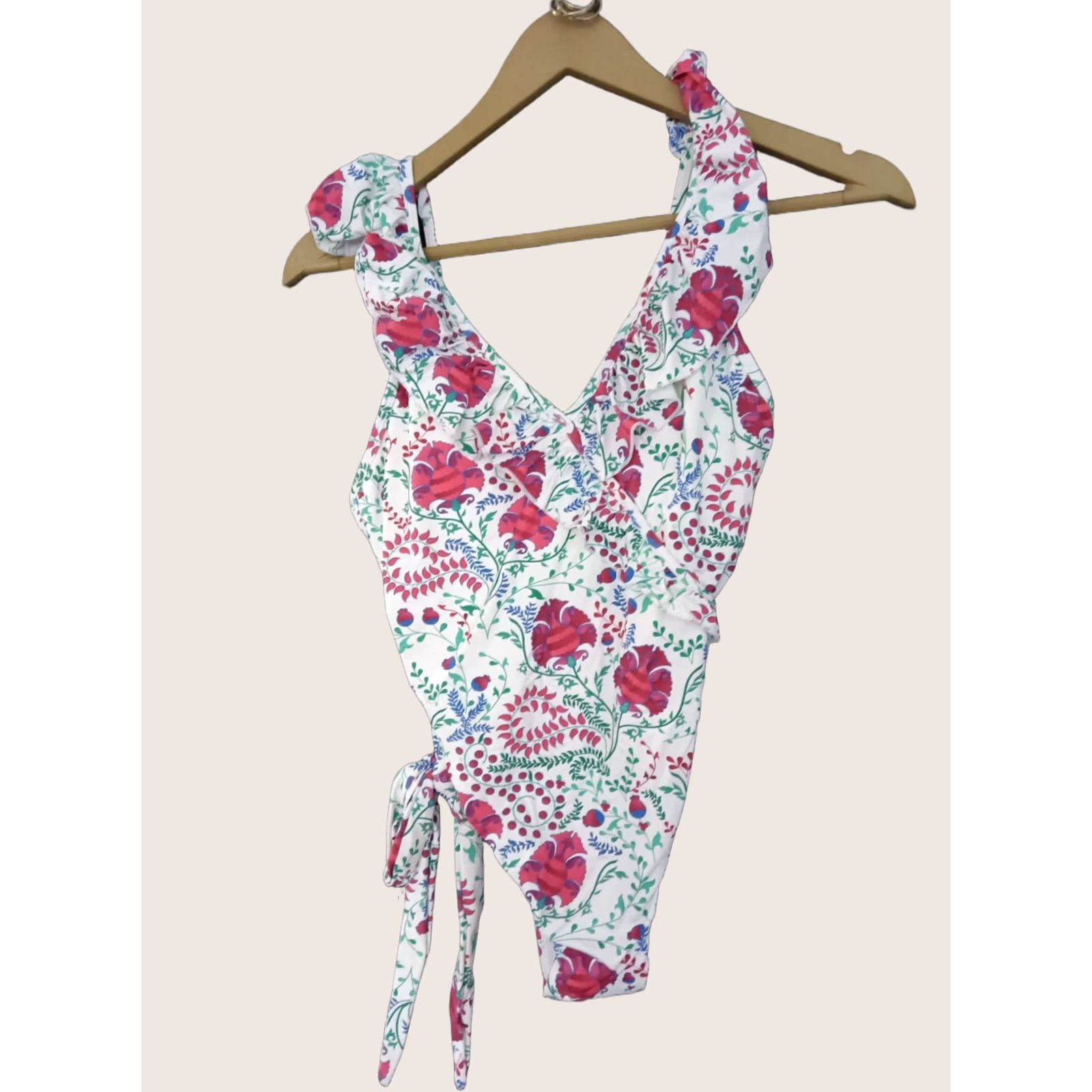 Vintage Toluca Renaissance One Piece Bathing Suit Women S Floral NyLon Spandex Wide Strap Beach Retro Size S / US 4 / IT 40 - 1 Thumbnail