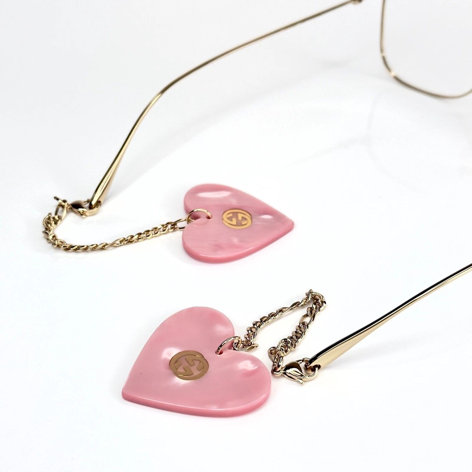 Gucci GUCCI GG1032O 1032 Gold Chain Pink Pearl Heart Pendant 001 Size ONE SIZE - 2 Thumbnail